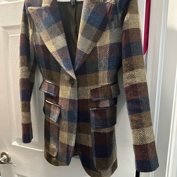 SMYTHE Birkin Blazer - Peri Lumberjacket Check - Size 4 - Picture 2 of 5